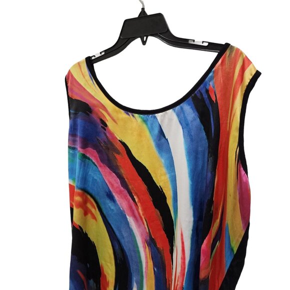 Cha Cha Vente Tank Top Women's Size 2X Colorful Sleeveless Blouse - Picture 10 of 11